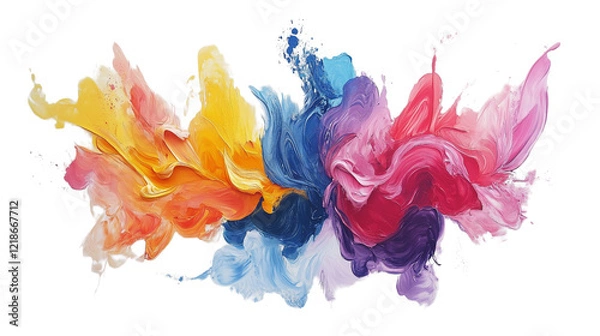 Fototapeta Vibrant Color Splashes Abstract Painting isolated on a transparent background