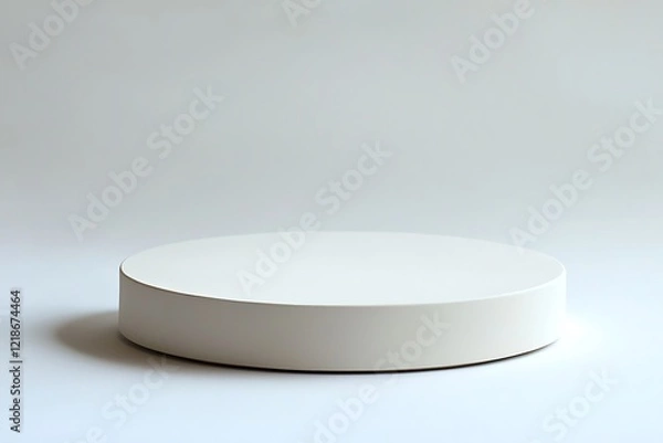 Fototapeta A blank white podium or pedestal display, set on a pristine white background. The empty space is ideal for showcasing a product or concept.
