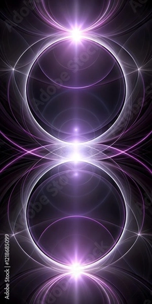 Obraz Abstract Black Background with Dreamy Glowing Gradient Circles