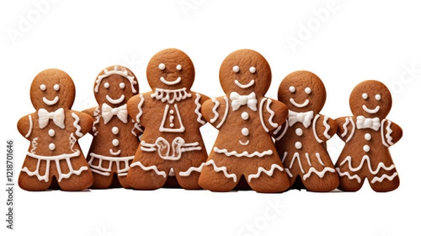 Fototapeta gingerbread cookies isolated on white