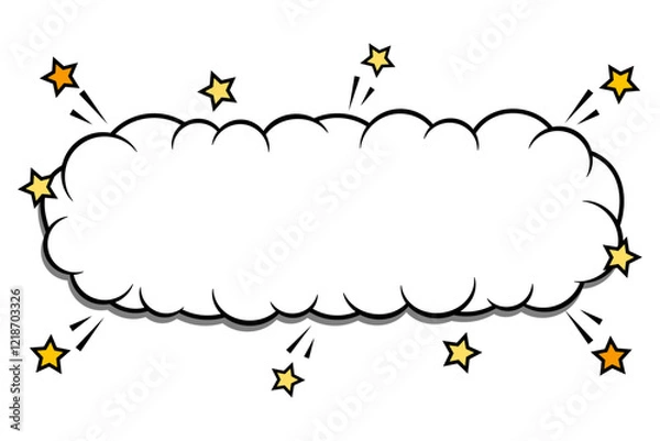 Fototapeta アメコミ風の長めのふきだしイラスト