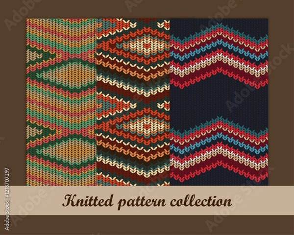Obraz Knitted pattern collection