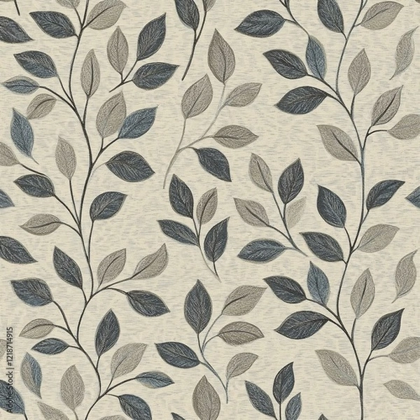 Fototapeta Seamless willow-patterned leaves carpet stylish pattern background