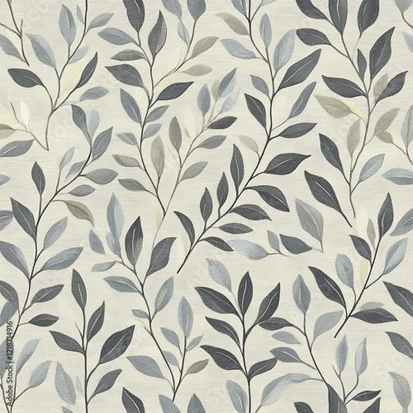 Fototapeta Seamless willow-patterned leaves carpet stylish pattern background