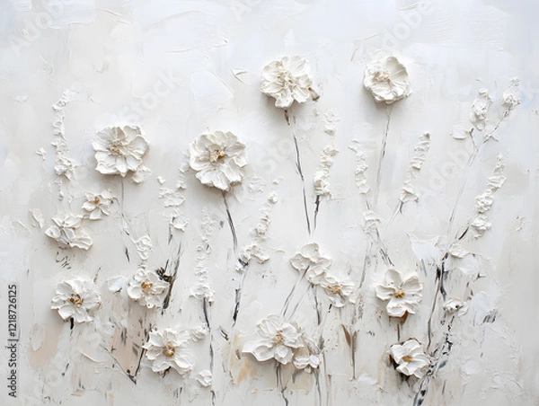 Obraz Beautiful flowers on a white background. Neural network AI generated art