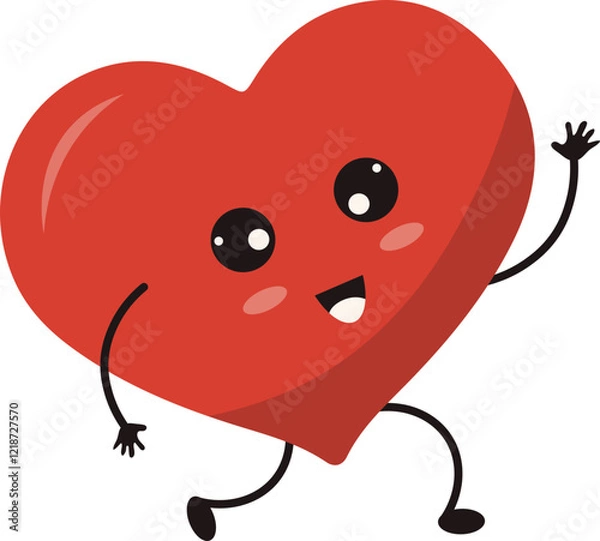 Fototapeta Cute Heart Character Decoration for Templet Design Element