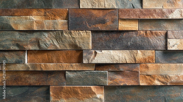 Fototapeta Rustic brick tile wall with natural texture