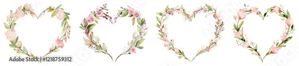 Fototapeta Elegant Floral Heart Arrangements for Romantic Occasions Nature Background High-Quality Graphics Soft Aesthetic Focused View Love Concept
