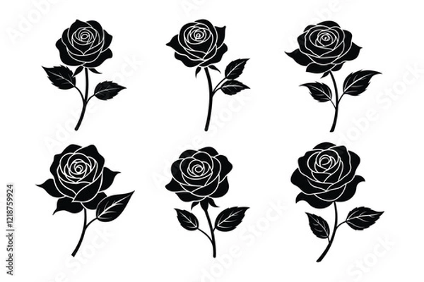 Fototapeta Elegant Rose Vector Logo Designs