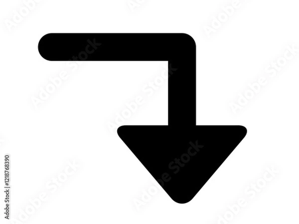 Fototapeta 角　下向き　矢印　黒