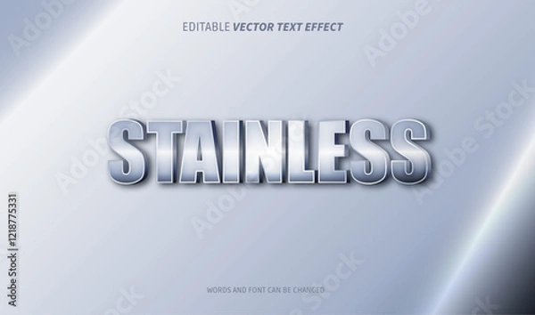 Obraz stainless editable text effect