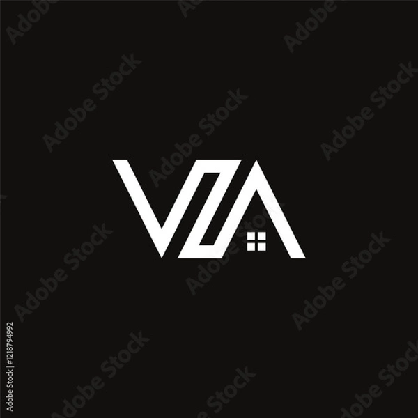 Obraz Vector real estate VA logo design concept