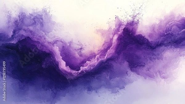 Obraz Abstract purple watercolor art splashes modern design. Generative AI