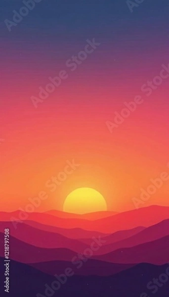 Fototapeta gradient sky at sunset with subtle grain texture, gradient background, sunset colors