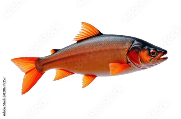 Fototapeta salmon fish on a white background