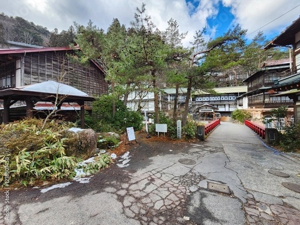 Obraz 冬の四万温泉の風景　積善館