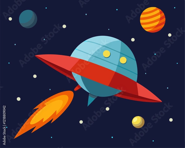 Obraz rocket and space vector Illustrator Artwork