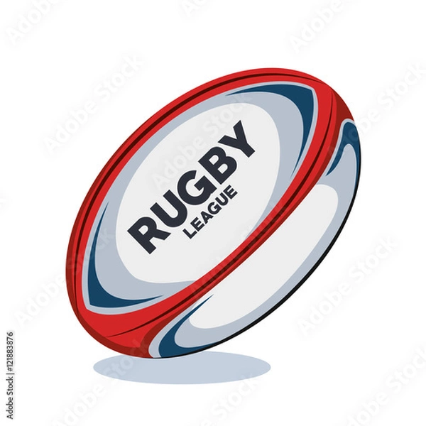 Obraz rugby piłka czerwony, biały i niebieski projekt wektor ilustracja eps 10