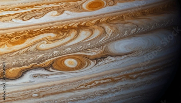 Obraz jupiter with swirling storm patterns