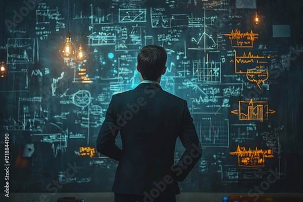 Obraz Complexity concept, complex problem solution, confused business man looking for solution, understanding and clarity about complex problem, brainstorm