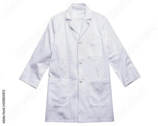 Fototapeta white lab coat isolated on transparency background, perfect for medical or scientific use, showcasing professional appearance and practical design
