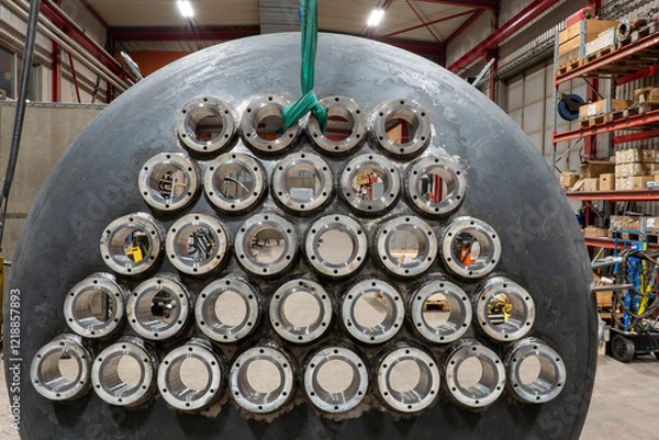 Obraz Production of a large boiler.