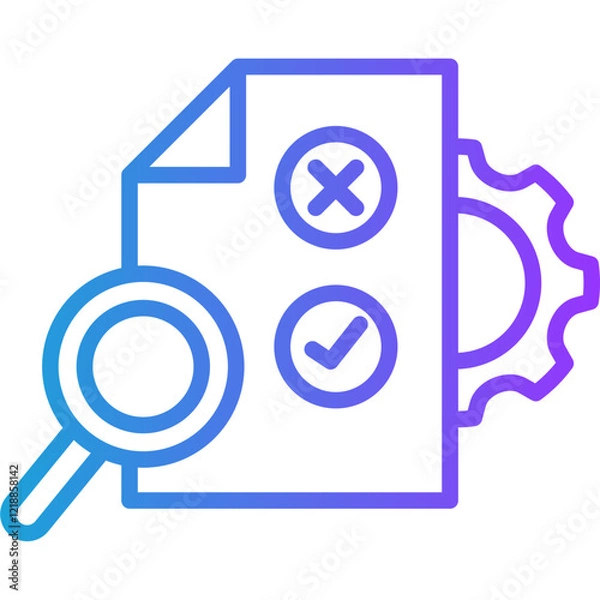 Fototapeta Audit Process line gradient icon