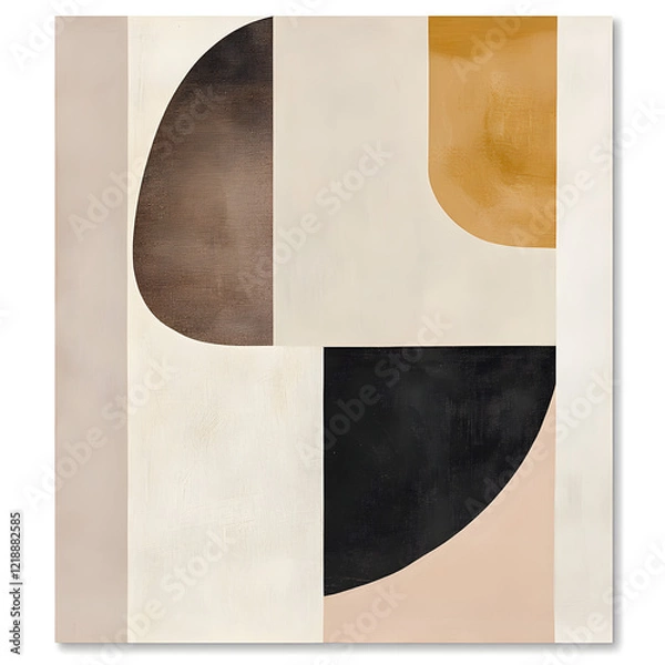 Fototapeta Abstract Geometric Art Print in Earthy Tones 