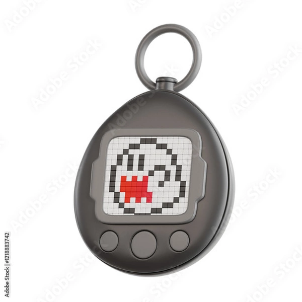 Fototapeta Pixel Art Tamagotchi with Cute Ghost Design