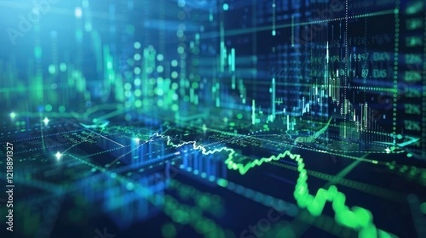 Fototapeta Abstract Visualization of Financial Data