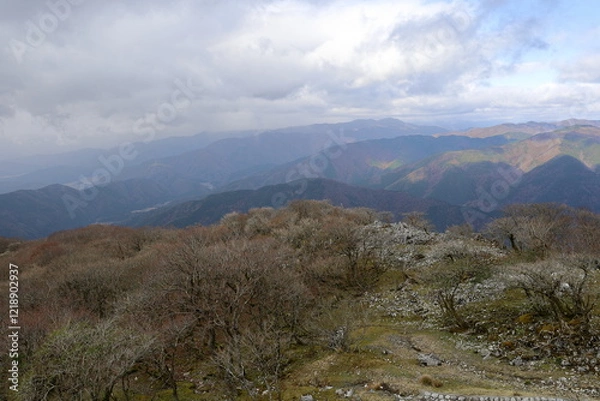 Fototapeta やがて山頂から冬が広がっていく