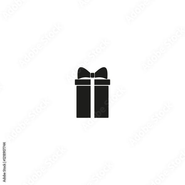 Fototapeta Gift for purchase isolated icon, gift box linear icon, birthday present vector icon