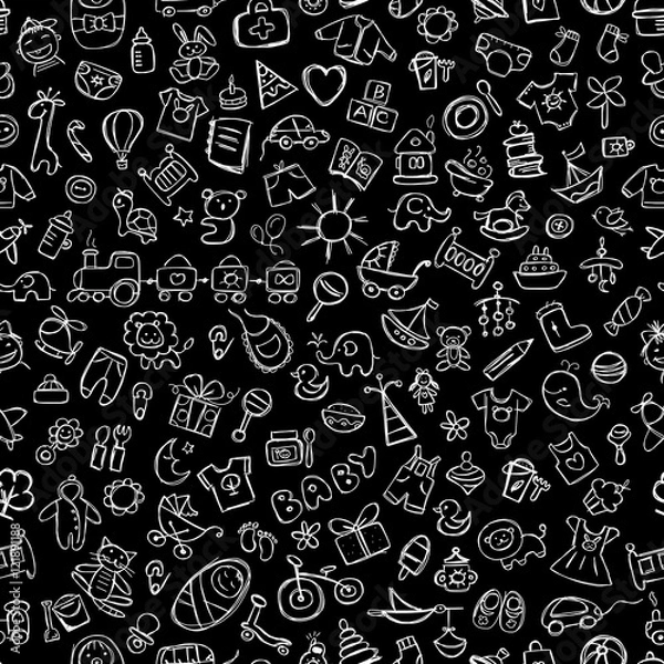 Fototapeta Baby seamless pattern for your design