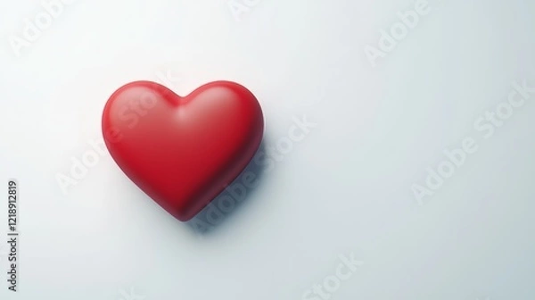 Fototapeta solid color red heart shape. red heart shape on white background