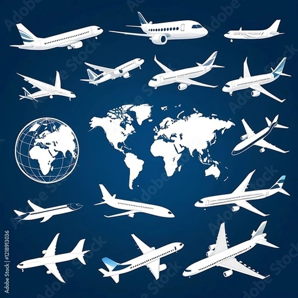 Obraz Luxury design aroplane  flying over the clouds AI generated image