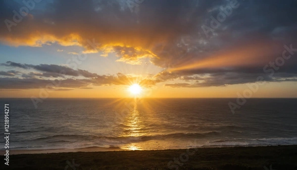 Obraz sunburst effect over the horizon