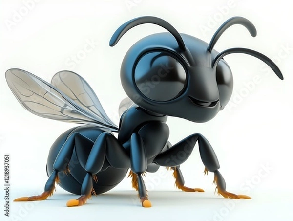 Obraz Ant with wings 3D image, png.