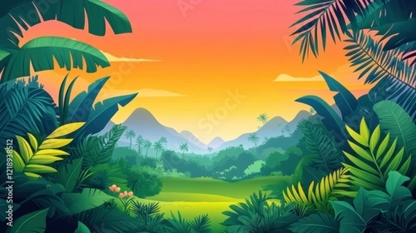 Fototapeta Tropical Sunset Landscape