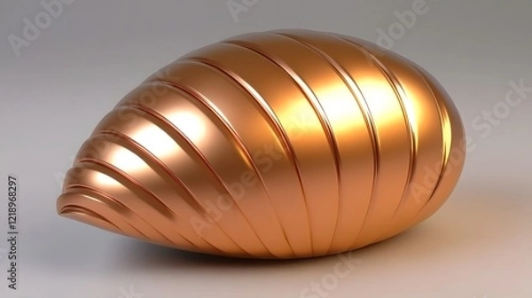 Fototapeta Abstract Metallic Copper Shell 3D Render
