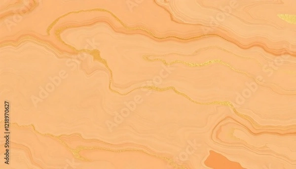 Fototapeta A soft marbling effect with flowing patterns in muted earth tones—terracotta, sage green, and creamy beige—accented with streaks of metallic gold for a sophisticated, natural look