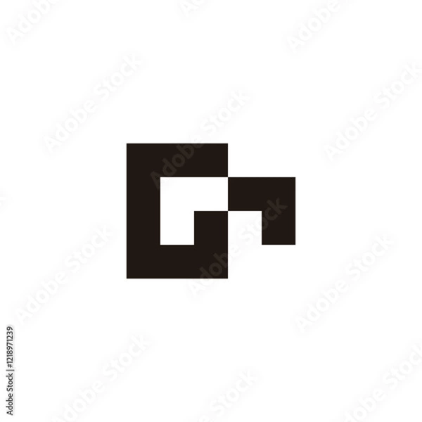 Fototapeta Letter G n key geometric symbol simple logo vector