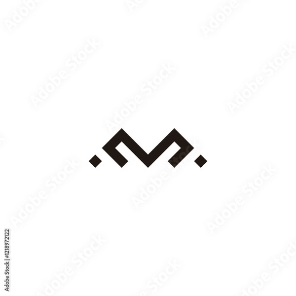 Fototapeta Letter M square, mountain geometric symbol simple logo vector