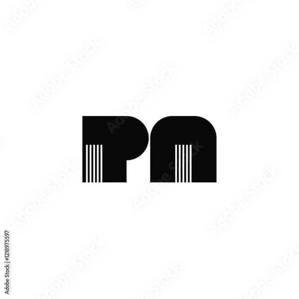 Fototapeta PA monogram logo design letter text name symbol monochrome logotype alphabet character simple logo