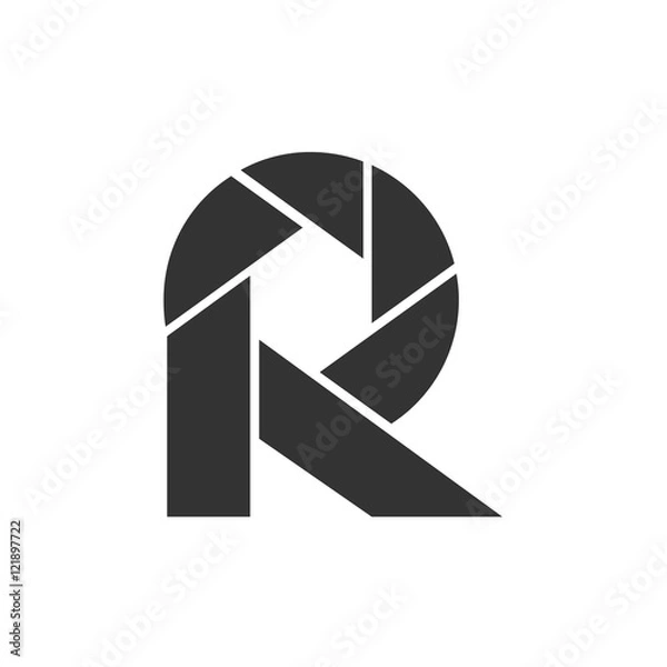 Fototapeta R letter initial photography logo design