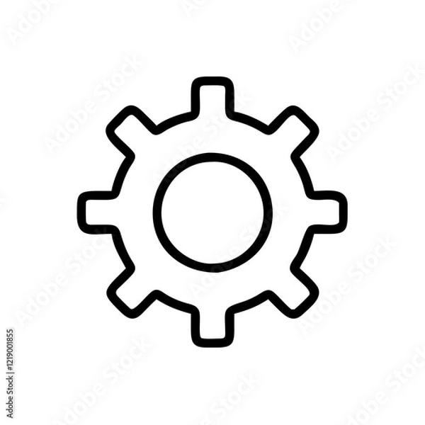 Fototapeta simple black cogwheel icon representing settings 