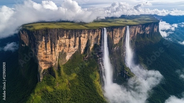 Fototapeta Angel Falls: A Majestic Waterfall Cascading from Auy