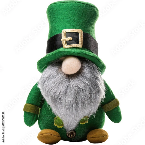 Obraz Gnome as leprechaun cute felt toy St Patrick's Day theme isolated