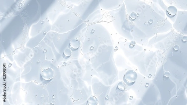 Obraz Clear Water Surface Ripples Splash Bubbles Summer Background - Cosmetic Banner