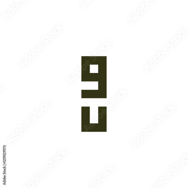 Fototapeta Letter g u square geometric symbol simple logo vector