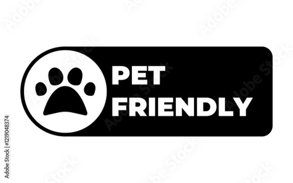 Fototapeta Pet friendly icon frame black on white background
Vector dog paw icon
